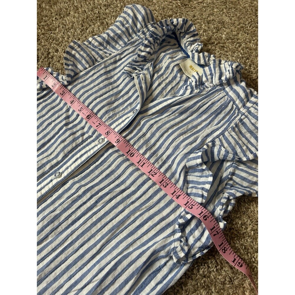 Maeve by Anthropologie Striped Button Down Tunic Women Medium Blue White Small - Picture 9 of 12